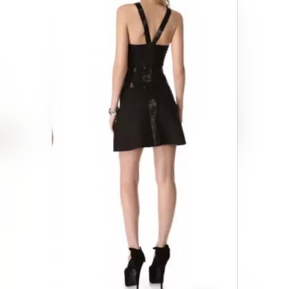 Authentic Herve Leger Portia A-line Beaded Bandage Dress- Black- Med - Picture 2 of 9